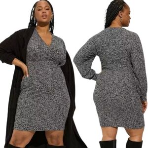 TORRID 🔖NWT! Hacci Ribbed Faux Wrap Sweater Dress - Size 1X